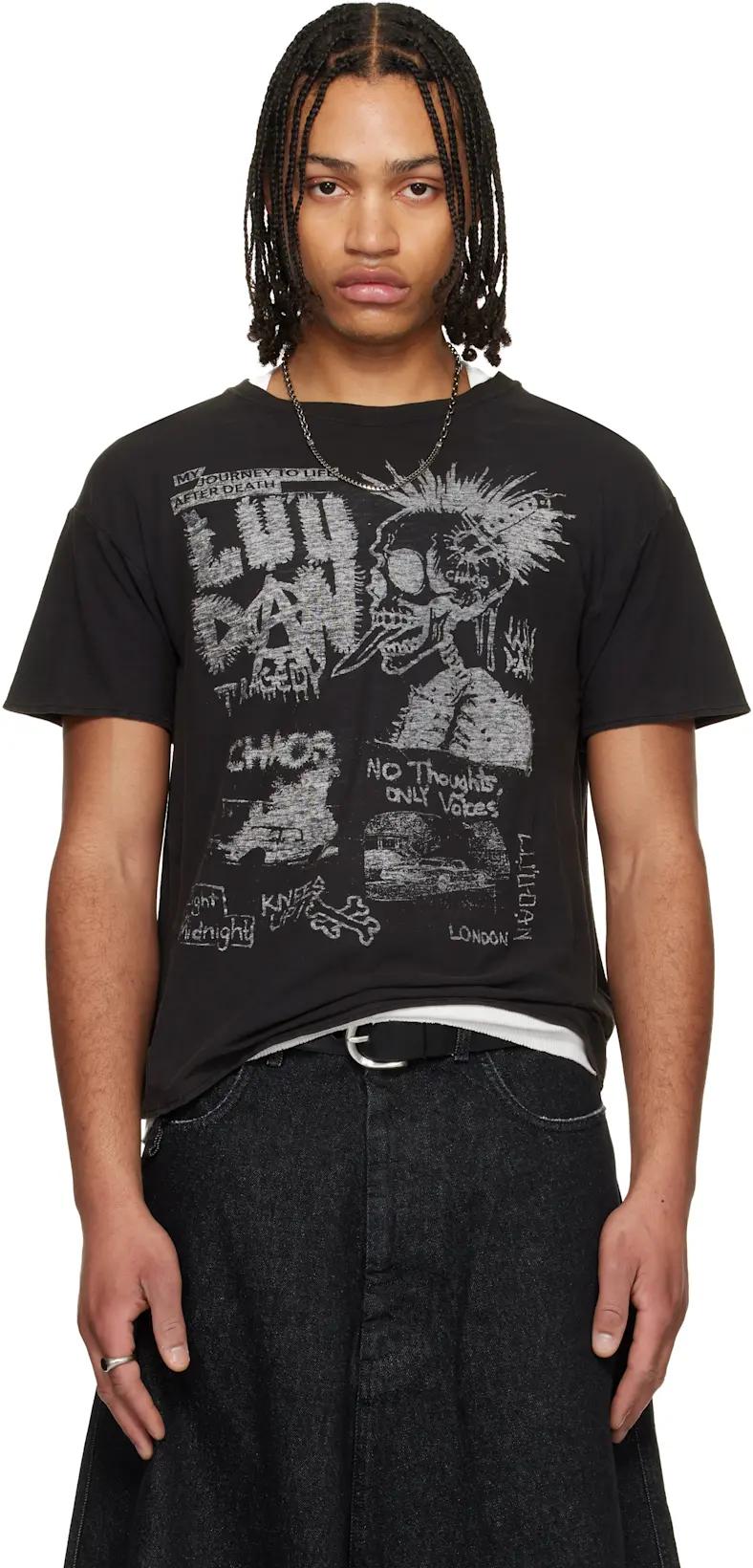 Black Thrash T-shirt by LU'U DAN