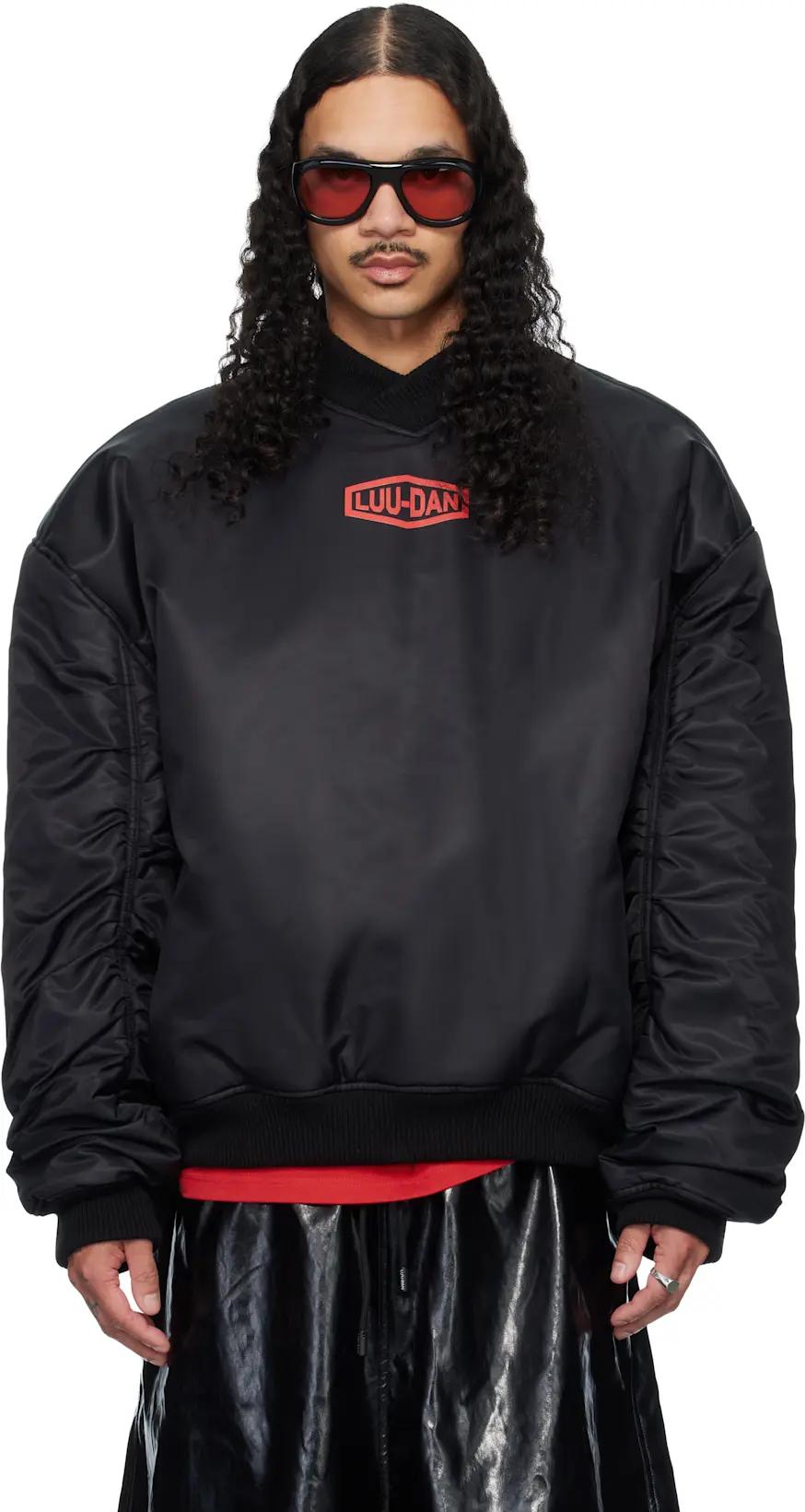 Black Unibomber Sweatshirt by LU'U DAN