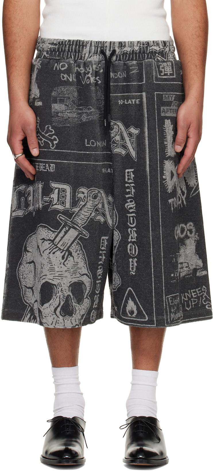Gray BBall Shorts by LU'U DAN