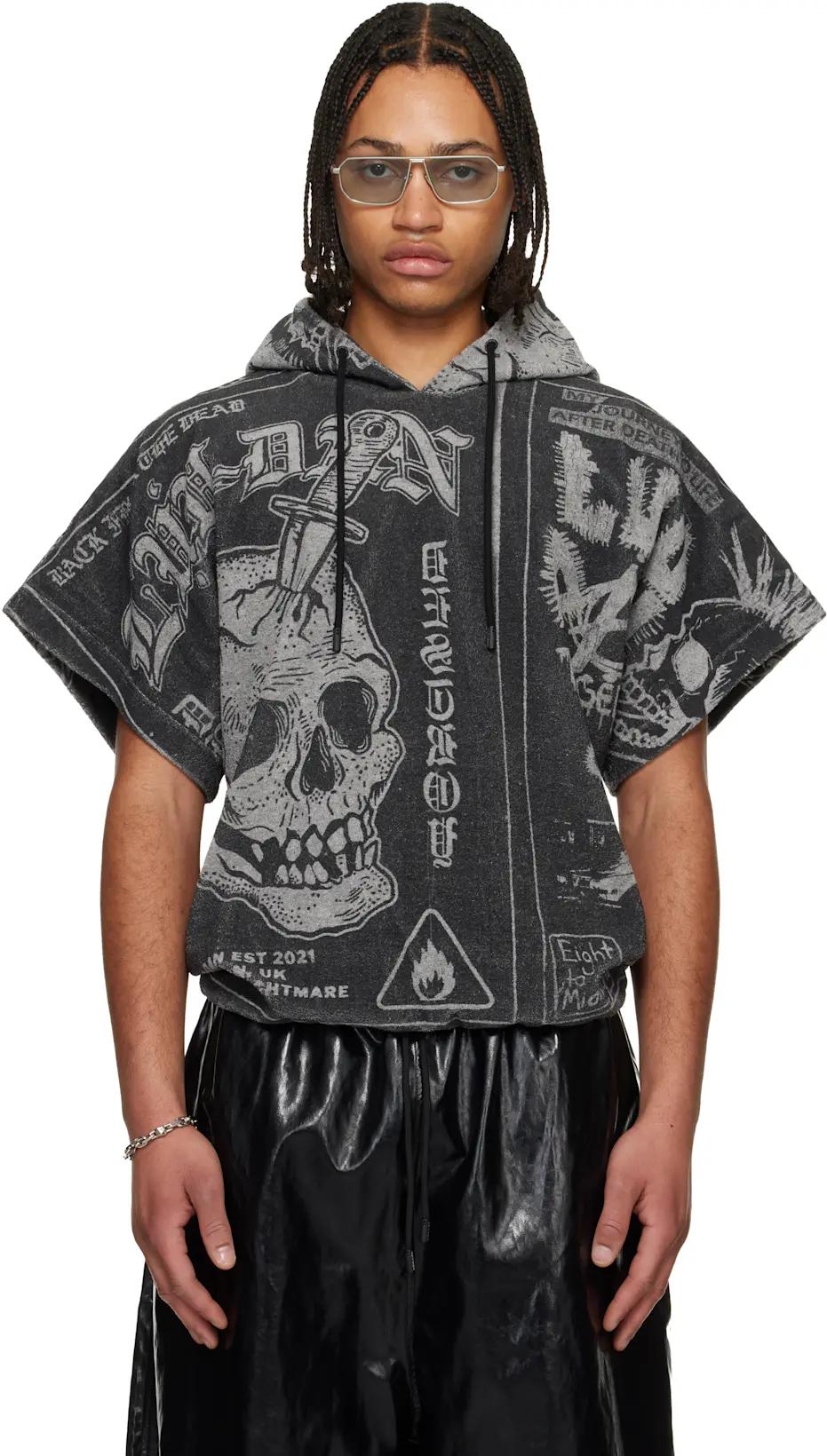 Gray Half Hoodie by LU'U DAN