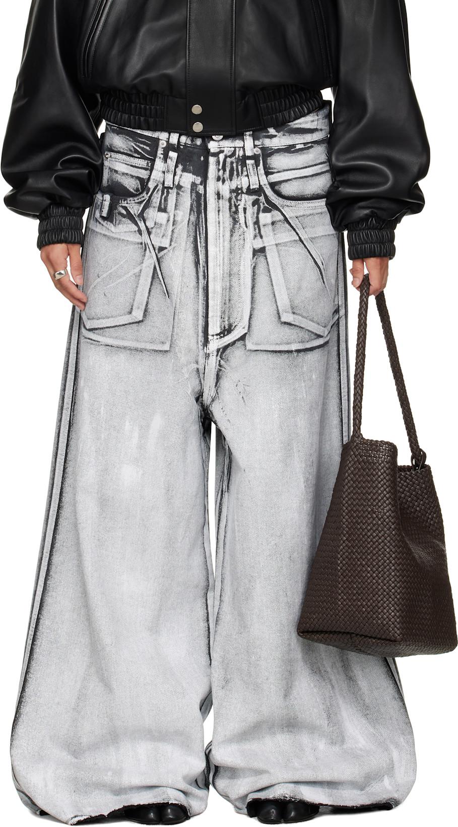 Gray Radiation Dumpster Jeans by LU'U DAN