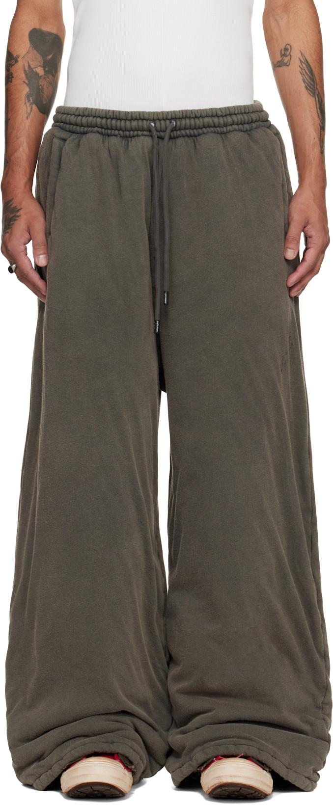 Gray Wadded Bontans Sweatpants by LU'U DAN