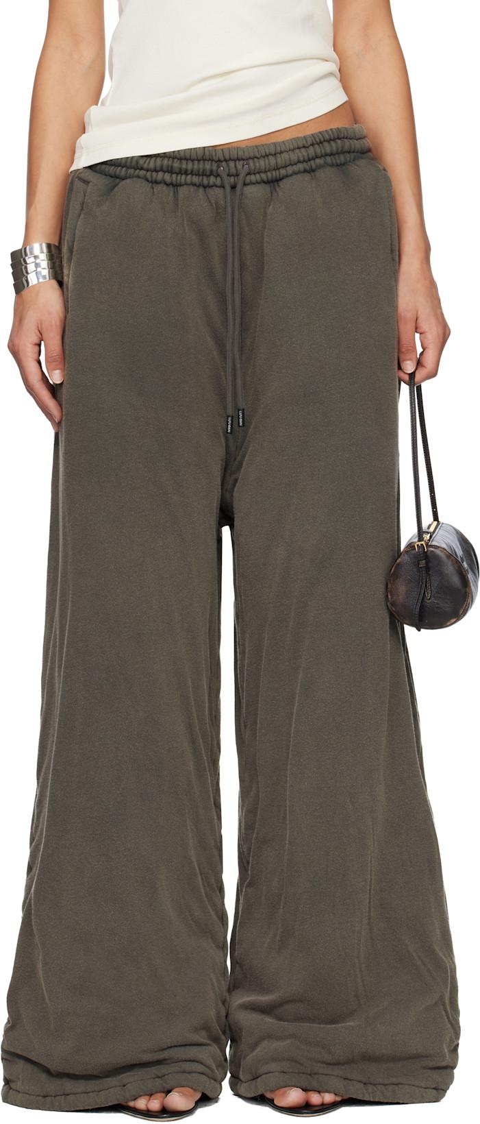 Gray Wadded Bontans Sweatpants by LU'U DAN