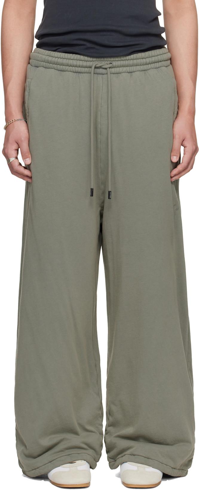 Gray Wadded Bontans Sweatpants by LU'U DAN