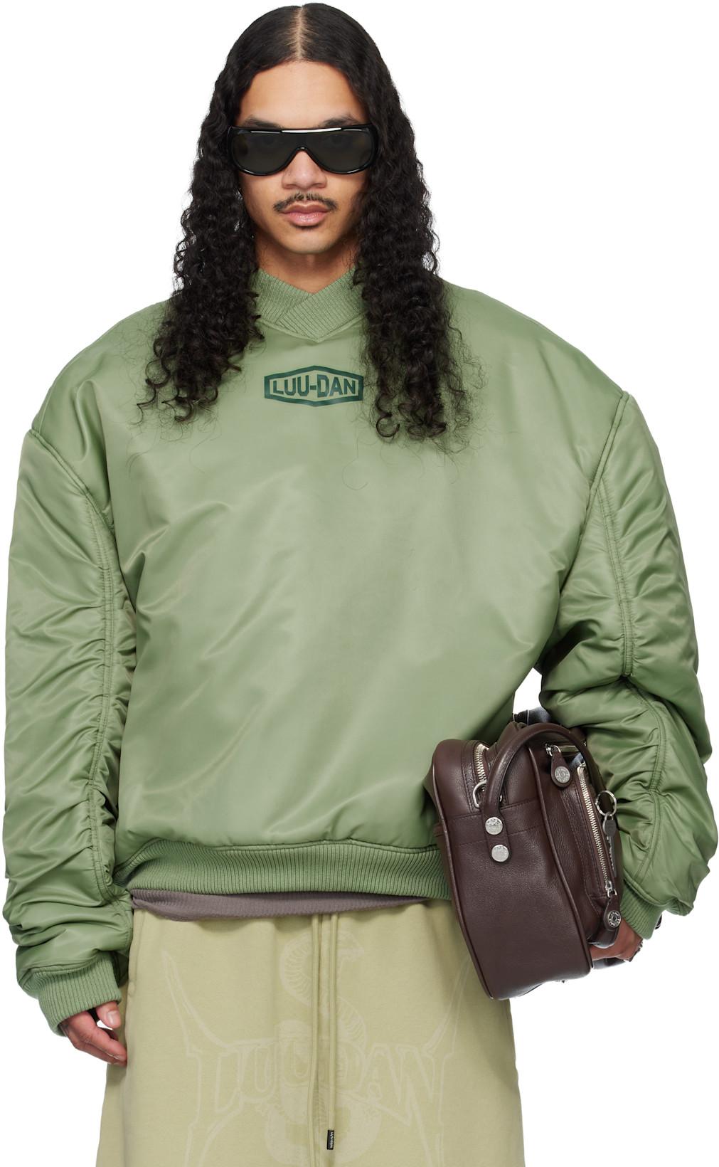 Green Unibomber Sweatshirt by LU'U DAN