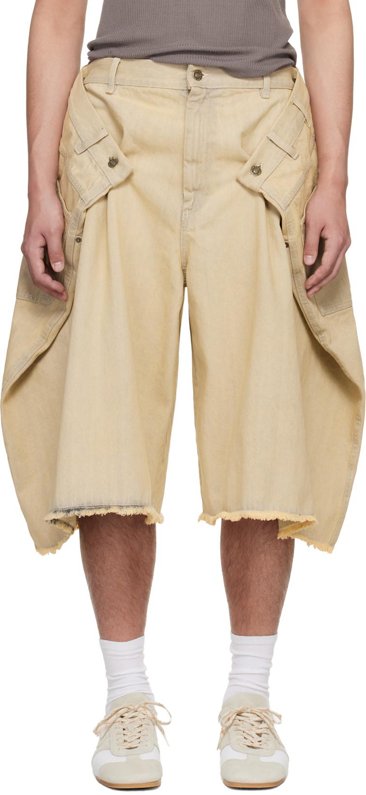 Off-White Maxi Denim Shorts by LU'U DAN