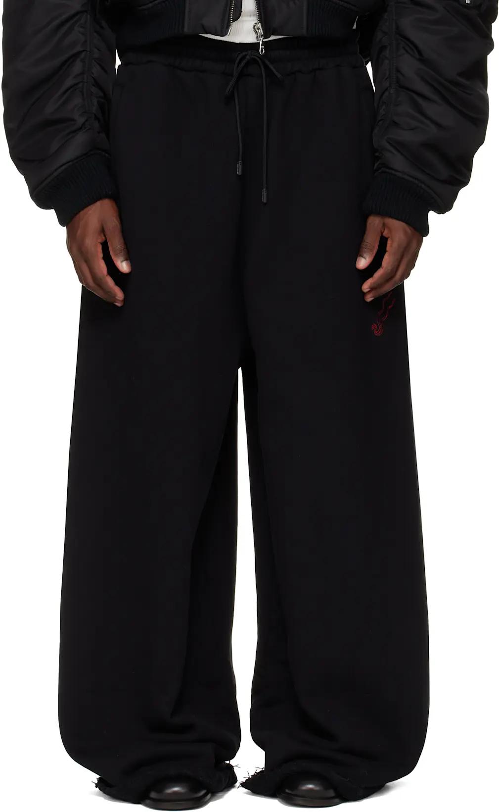 SSENSE Exclusive Black Raw-Cut Bontan Lounge Pants by LU'U DAN
