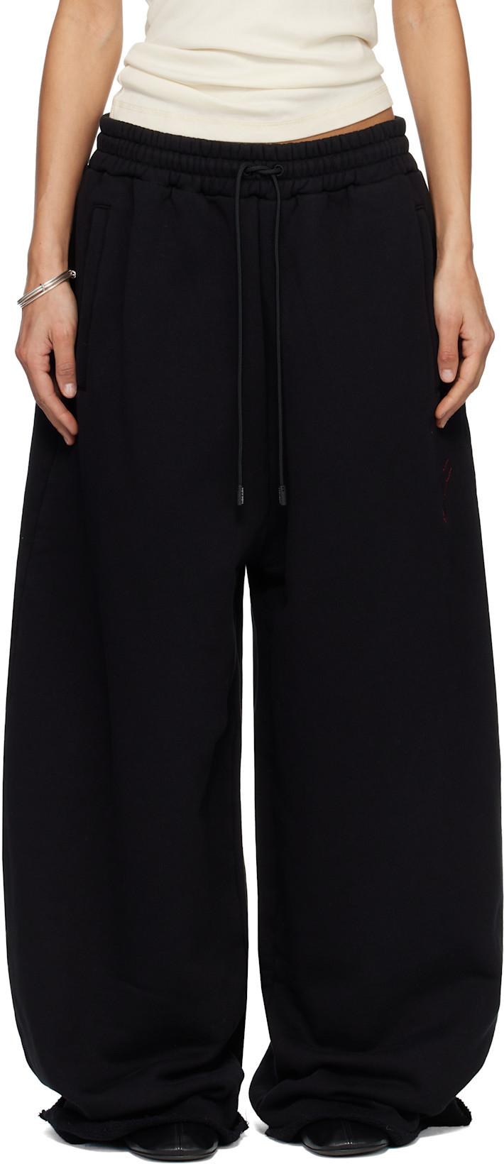 SSENSE Exclusive Black Raw-Cut Bontan Lounge Pants by LU'U DAN