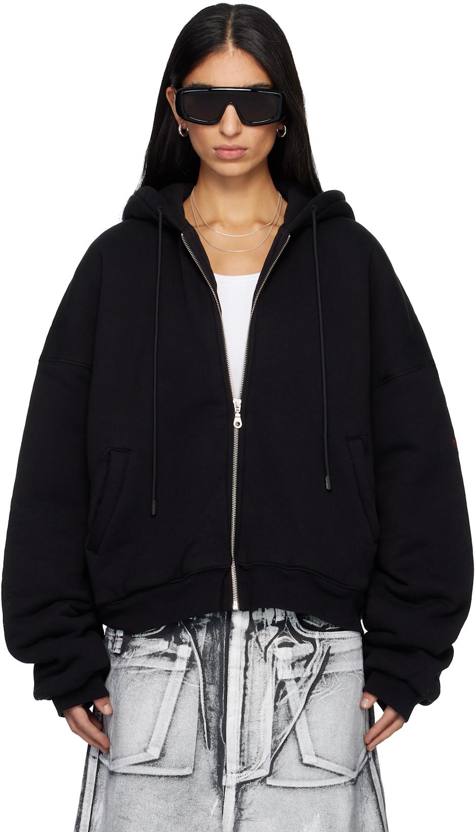 SSENSE Exclusive Black Wadded Hoodie by LU'U DAN