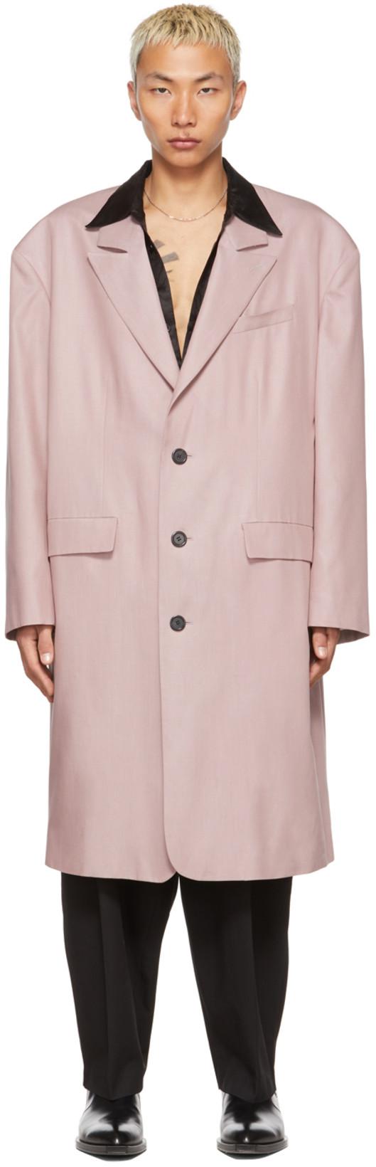 SSENSE Exclusive Pink 90's Tailored Coat by LU'U DAN
