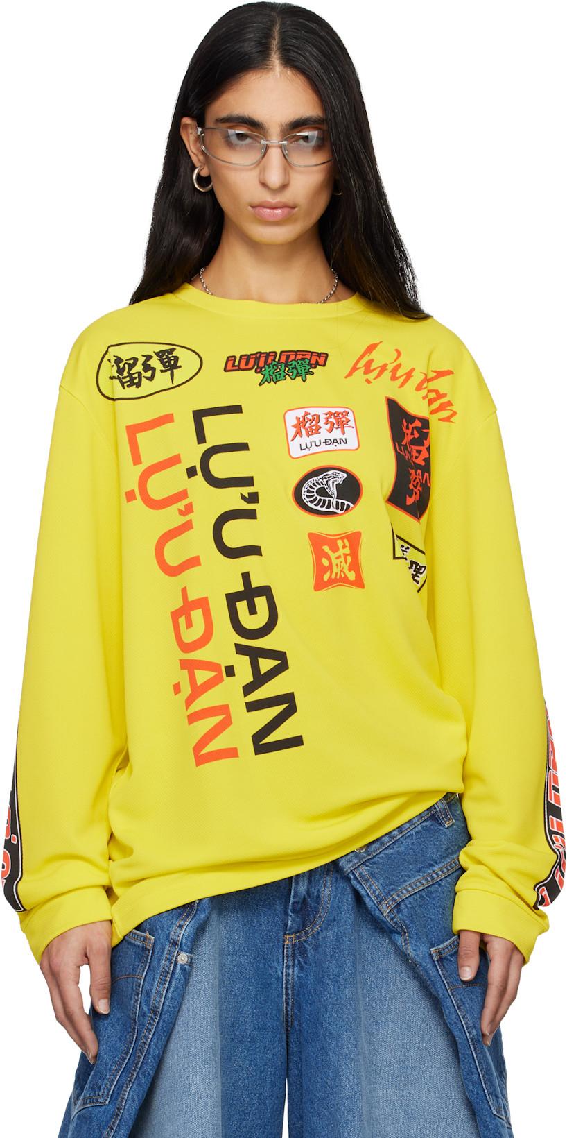 Yellow Oversized Long Sleeve T-shirt by LU'U DAN