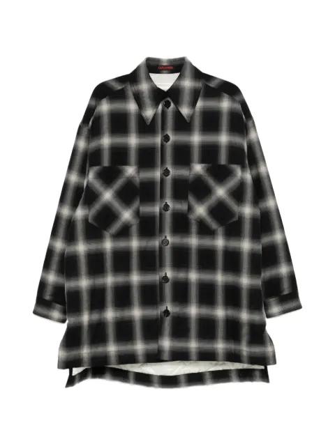 checked flannel overshirt by LUU DAN