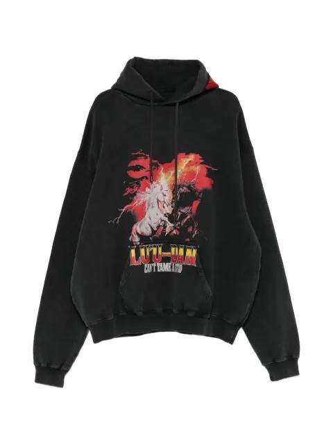 graphic-print oversized hoodie by LUU DAN
