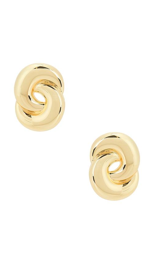 Luv AJ The Solstice Knot Studs Earring in Metallic Gold by LUV AJ