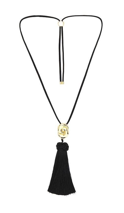Luv AJ The Solstice Knot Tassel Necklace in Metallic Gold by LUV AJ