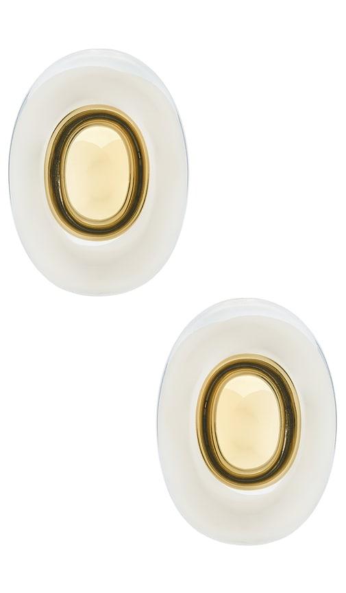 Luv AJ The Two-tone Chrome Orb Statement Studs in Metallic Silver by LUV AJ