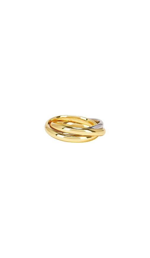Luv AJ Trio Twisted Ring in Metallic Gold by LUV AJ