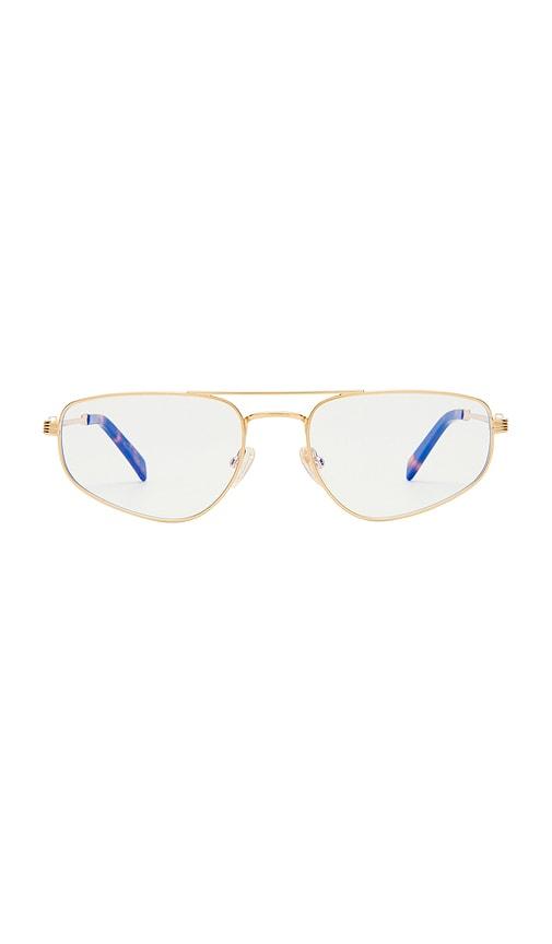 Luv Lou The Harvey Blue Light Glasses in Metallic Gold by LUV LOU