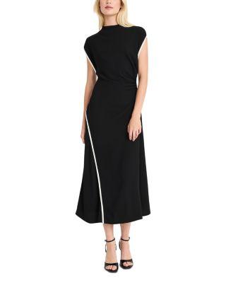 Sleeveless Draped Midi Dress by LUXELY
