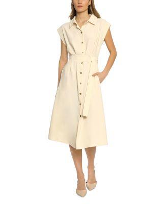 Sleeveless Midi Shirt Dress by LUXELY
