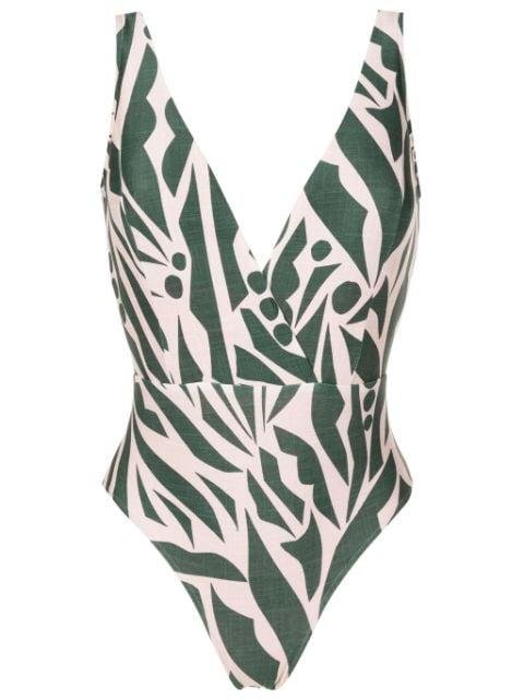 Evita abstract-print one-piece by LYGIA&NANNY