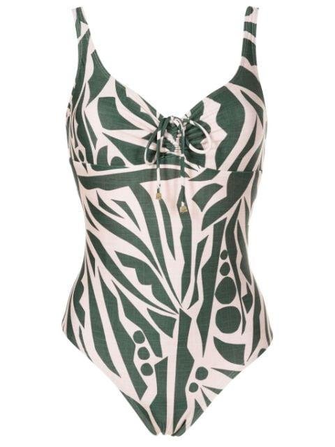 Rosa abstract-print one-piece by LYGIA&NANNY