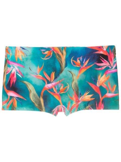 bird of paradise-print boxer swimming trunks by LYGIA&NANNY