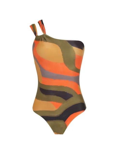 one-shoulder printed swimsuit by LYGIA&NANNY