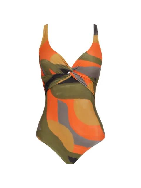 twist-front printed swimsuit by LYGIA&NANNY