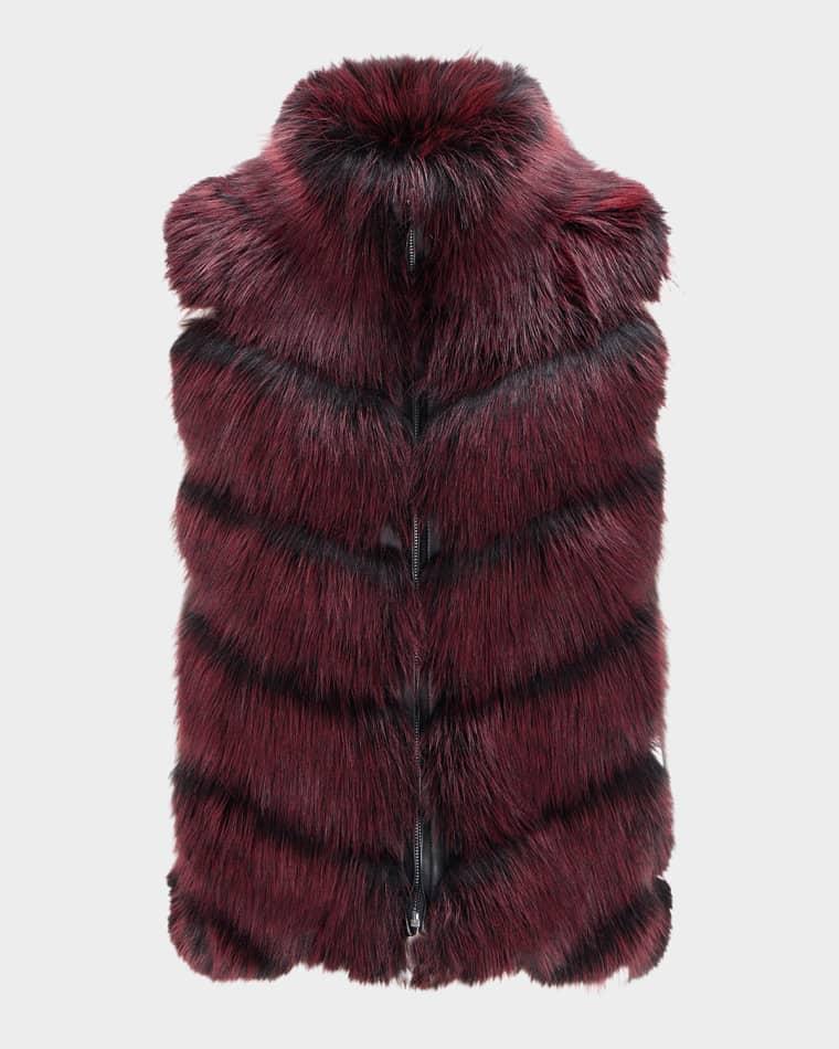 Fur-Free Quilted Faux Fox Vest by LYLA GRANT