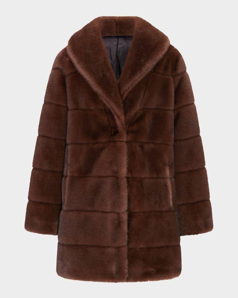 Fur-Free Quilted Faux Mink Coat by LYLA GRANT