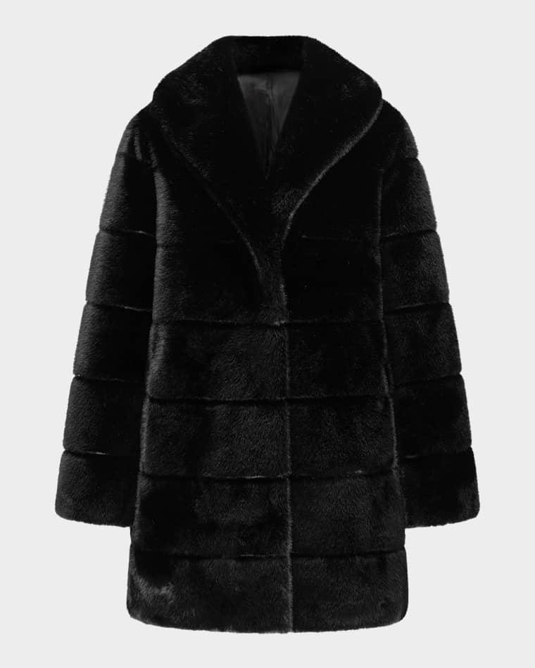 Fur-Free Quilted Faux Mink Coat by LYLA GRANT