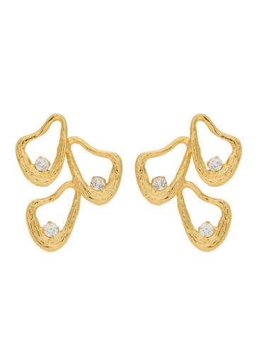 Celestial Whispers 24kt gold-plated drop earrings by LYNYER