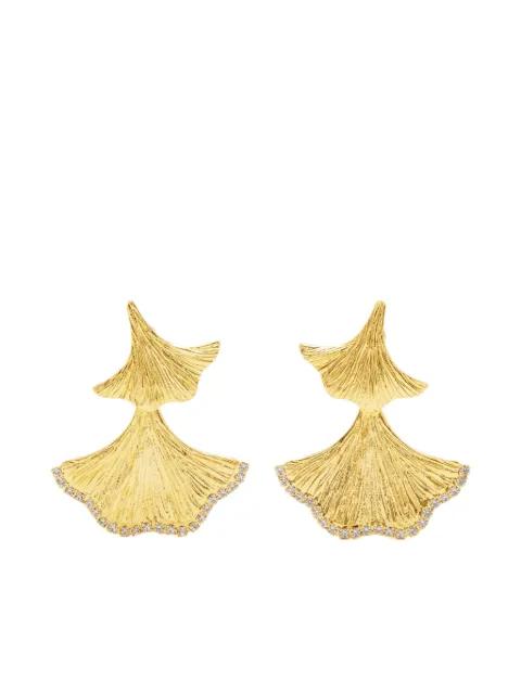 Enchanted Flora leaf-embellished earrings by LYNYER