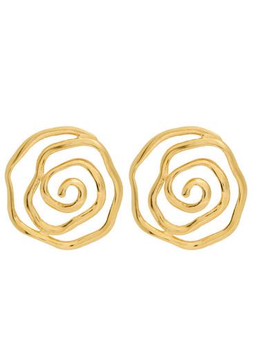 Floral Vortex 24kt gold-plated drop earrings by LYNYER