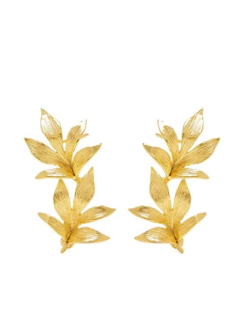 Guzmania Crescendo leaf-motif ear cuffs by LYNYER