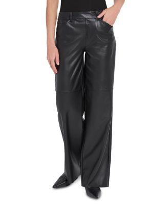 Azara Wide Leg Faux Leather Pants by LYSSE