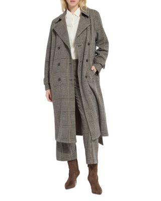 Marla Brushed Ponte Belted Trench Coat by LYSSE