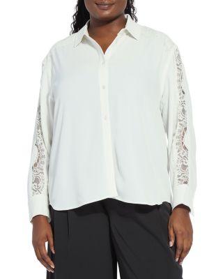 Natasha Lace Trim Shirt by LYSSE