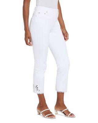 Yori Eyelet Straight Denim Leggings by LYSSE