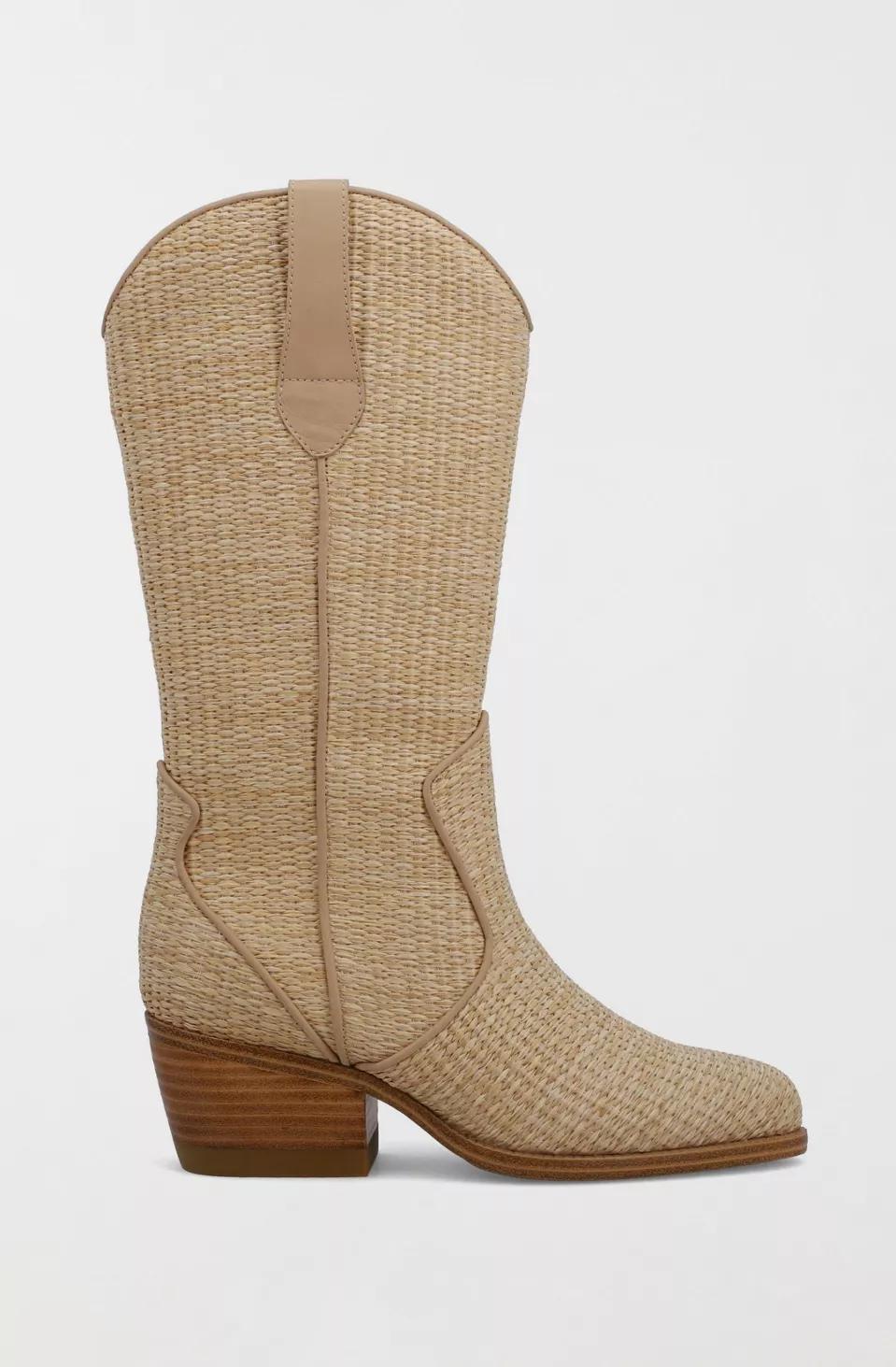 MIA Limited Edition Jenah Woven Raffia Cowboy Boot by M IA SHOES