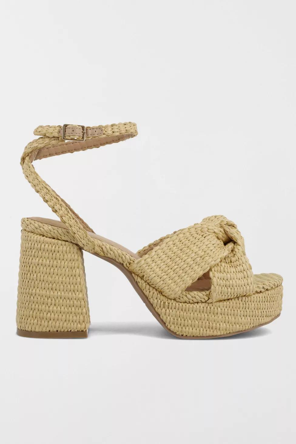 MIA Reese Raffia Knotted Platform Sandal by M IA SHOES