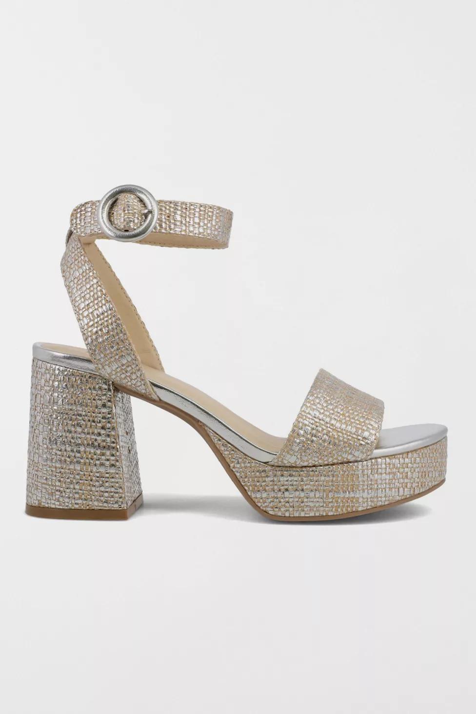 MIA Renee Metallic Raffia Platform Sandal by M IA SHOES