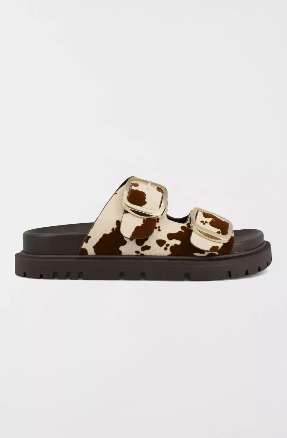 MIA Shoes Gen Double Buckle Slide Sandal by M IA SHOES