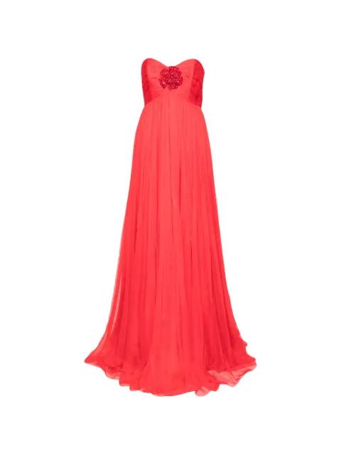 Ines flower-appliqué maxi dress by M.MARQUISE