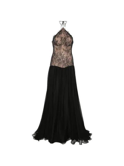 Selena lace halterneck maxi dress by M.MARQUISE