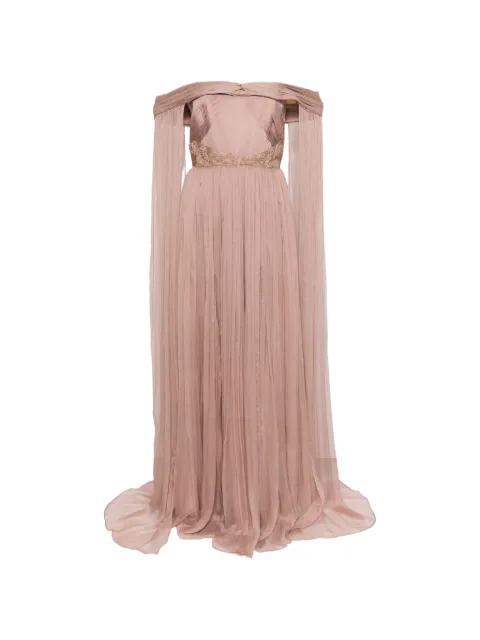 off-shoulder embellished maxi dress by M.MARQUISE