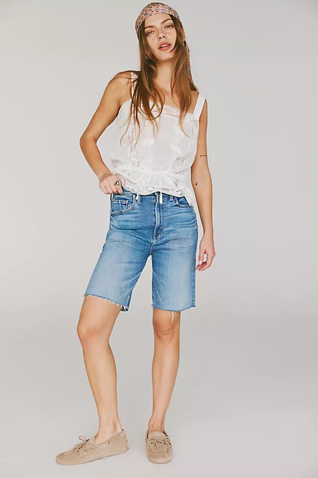 MOTHER High-Rise Rider Bermuda Fray Shorts by M OT HE R | FREE PEOPLE