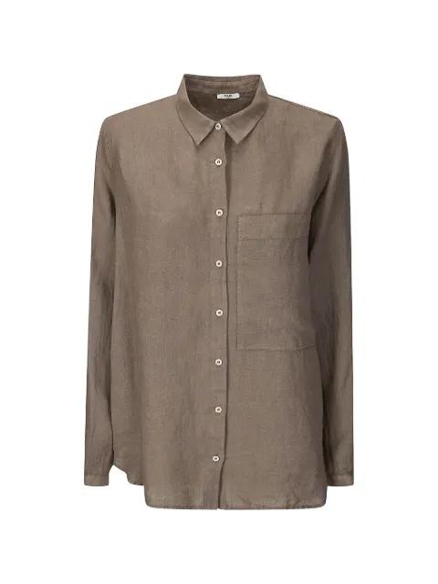 chest-pocket linen shirt by M.S.M.