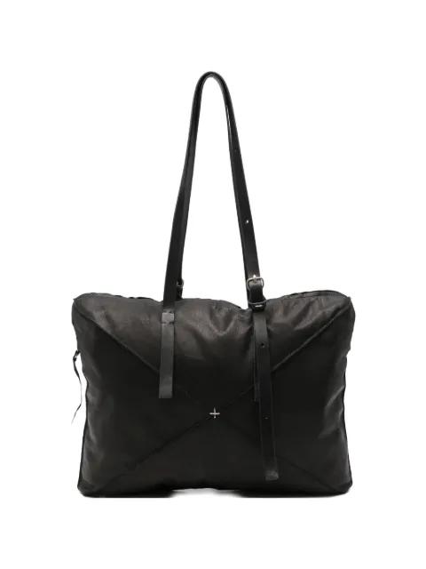 cross-detail leather tote bag by MA+